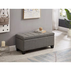 Banc rectangulaire de rangement rembourré