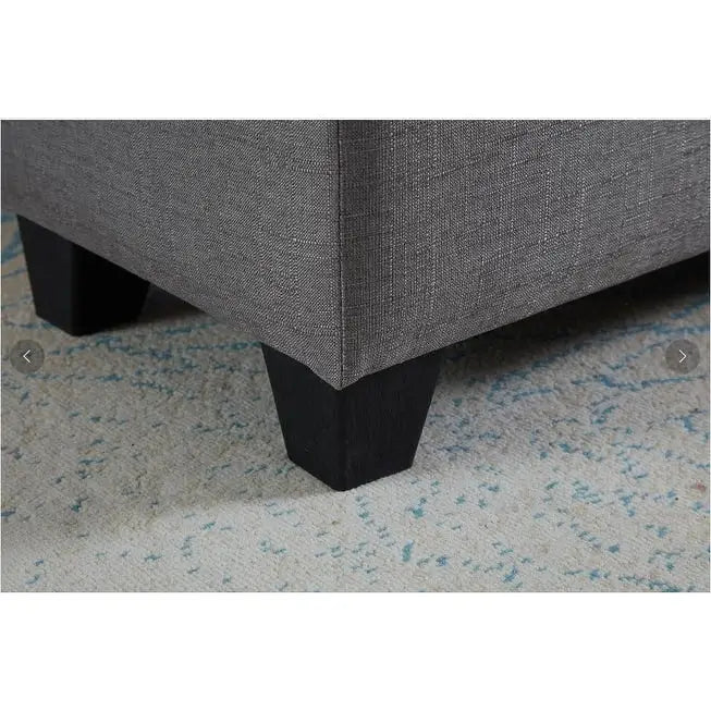 Banc rectangulaire de rangement rembourré