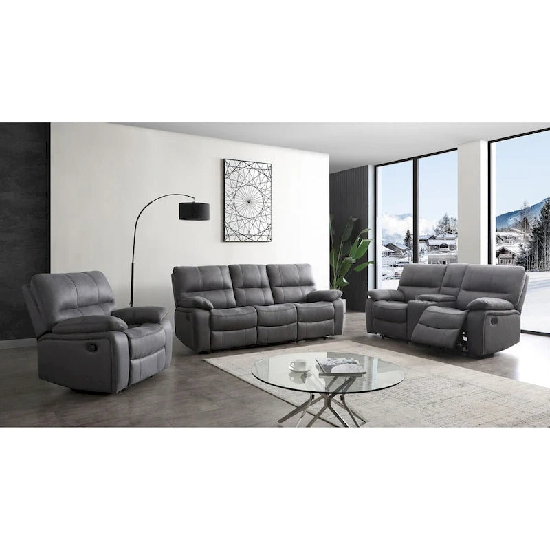 Canapé inclinable en microfibre, causeuse et fauteuil