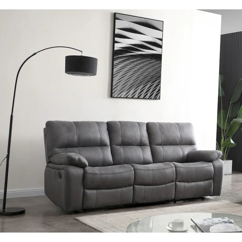 Canapé inclinable en microfibre, causeuse et fauteuil
