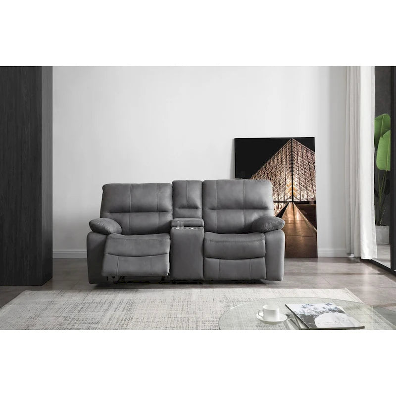 Canapé inclinable en microfibre, causeuse et fauteuil
