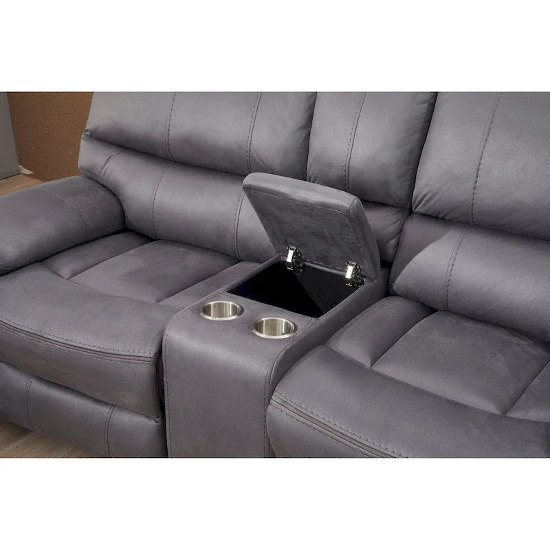 Canapé inclinable en microfibre, causeuse et fauteuil