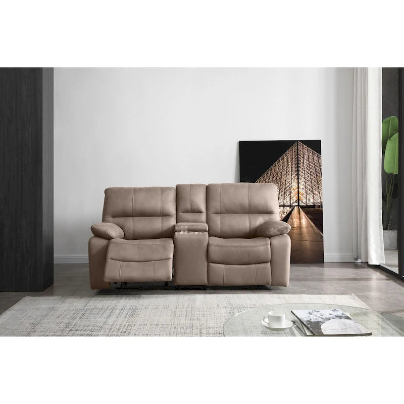 Canapé inclinable en microfibre, causeuse et fauteuil