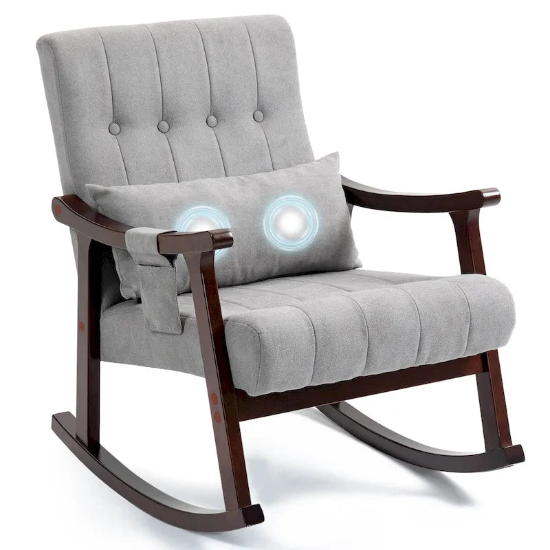 Fauteuil à bascule rembourré avec support lombaire massant