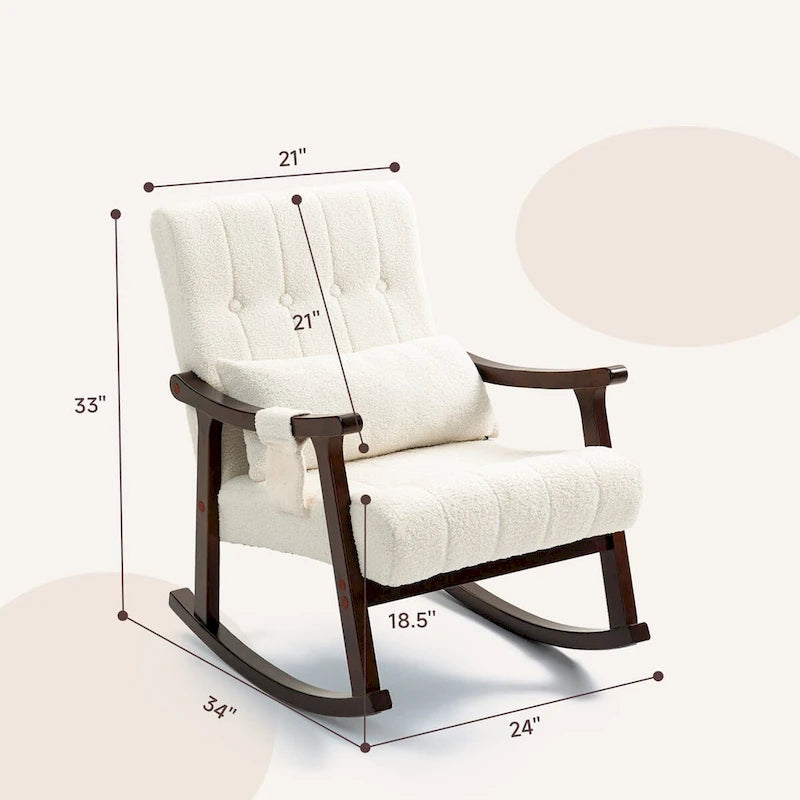 Fauteuil à bascule rembourré avec support lombaire massant