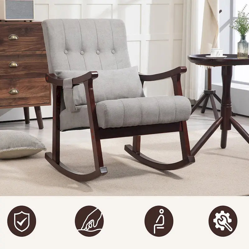 Fauteuil à bascule rembourré avec support lombaire massant