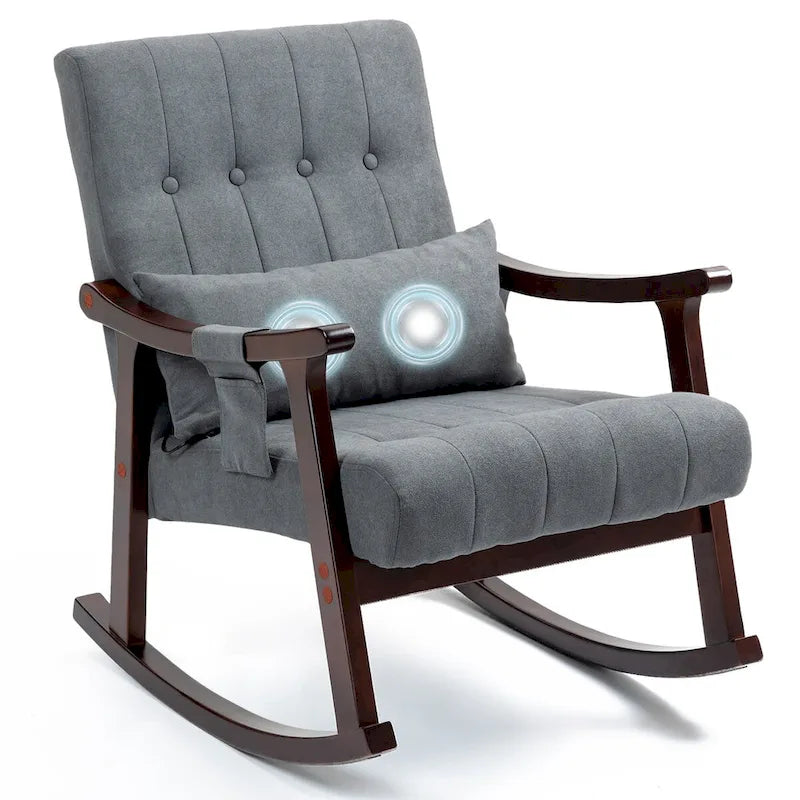 Fauteuil à bascule rembourré avec support lombaire massant