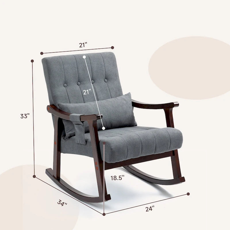 Fauteuil à bascule rembourré avec support lombaire massant