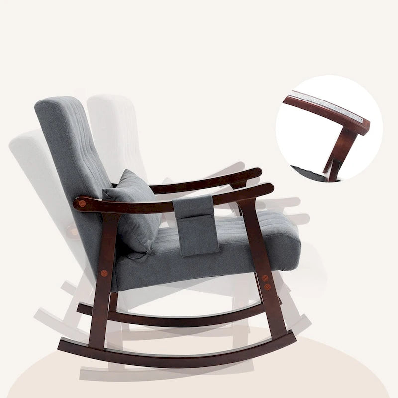 Fauteuil à bascule rembourré avec support lombaire massant