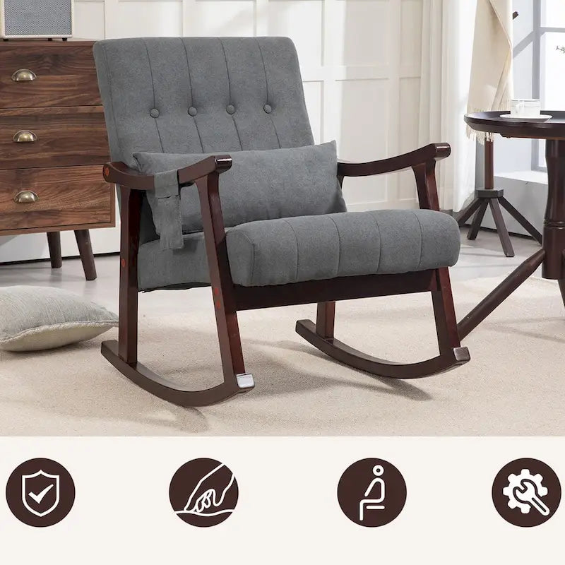 Fauteuil à bascule rembourré avec support lombaire massant