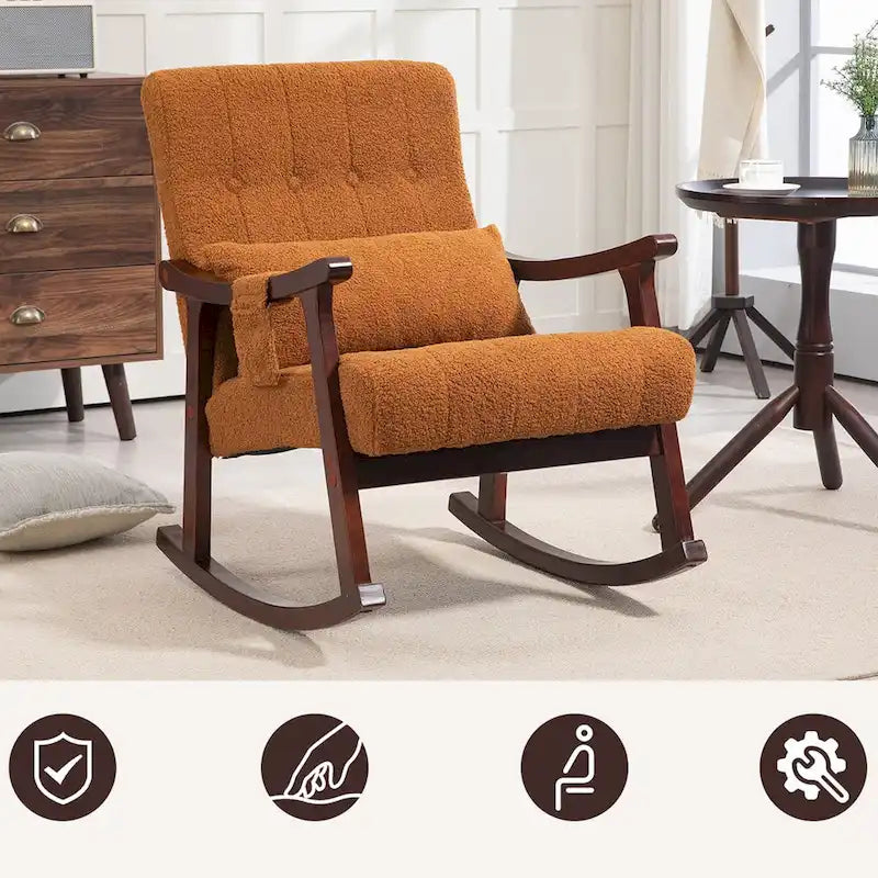 Fauteuil à bascule rembourré avec support lombaire massant