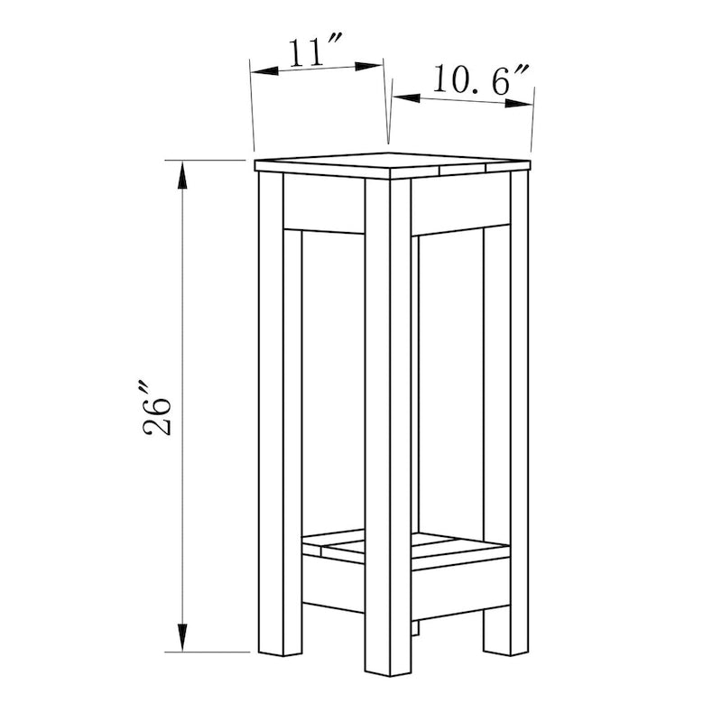 Table d'appoint rustique en bois massif de style ferme