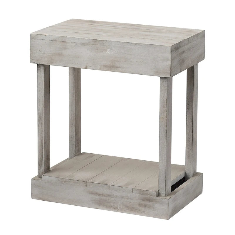 Table d'appoint rustique en bois massif de style ferme