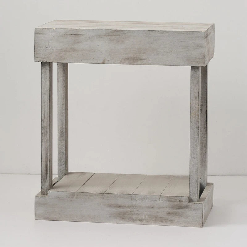 Table d'appoint rustique en bois massif de style ferme
