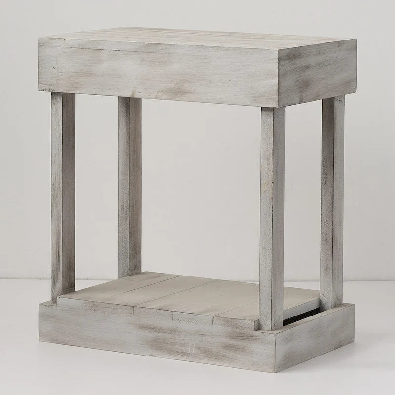 Table d'appoint rustique en bois massif de style ferme