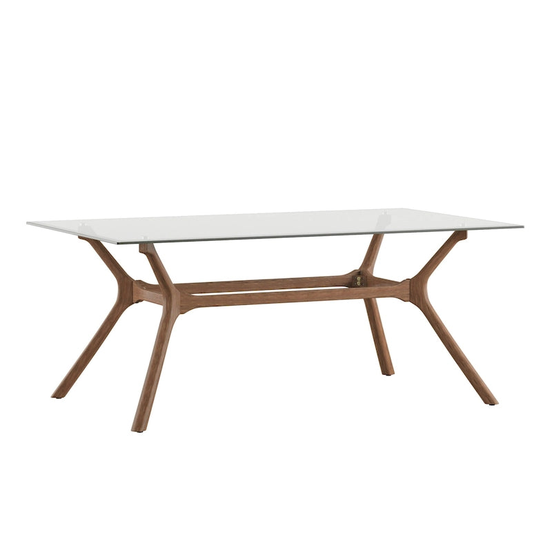 Table à manger rectangulaire en noyer foncé de style Mid-Century
