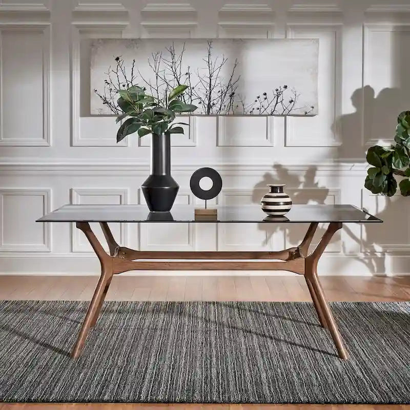 Nadine Mid-Century Dark Walnut Finish Rectangular Dining Table by iNSPIRE Q Modern