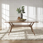 Table à manger rectangulaire en noyer foncé de style Mid-Century
