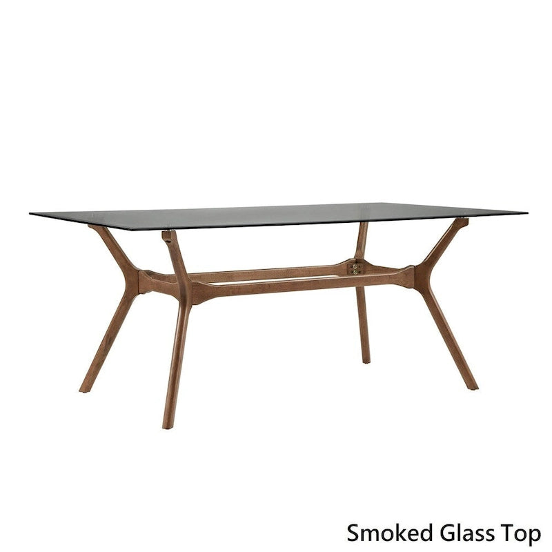 Table à manger rectangulaire en noyer foncé de style Mid-Century