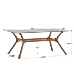 Table à manger rectangulaire en noyer foncé de style Mid-Century