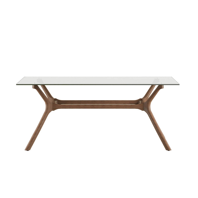 Table à manger rectangulaire en noyer foncé de style Mid-Century
