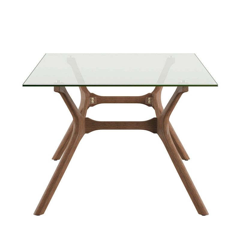 Table à manger rectangulaire en noyer foncé de style Mid-Century
