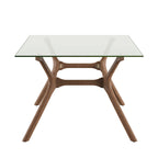 Table à manger rectangulaire en noyer foncé de style Mid-Century