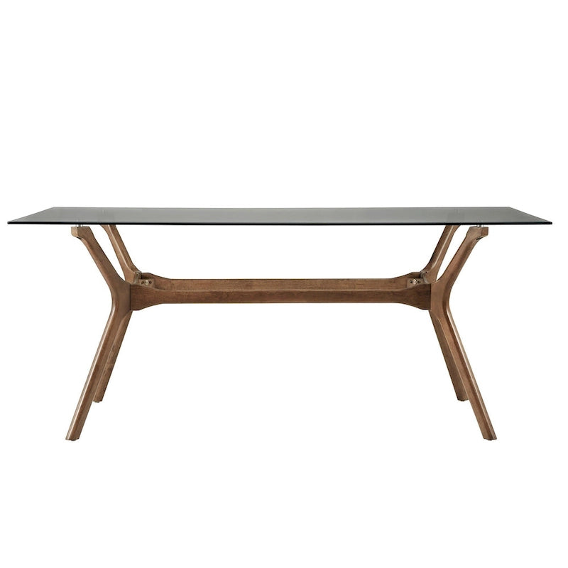 Table à manger rectangulaire en noyer foncé de style Mid-Century