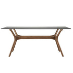 Table à manger rectangulaire en noyer foncé de style Mid-Century