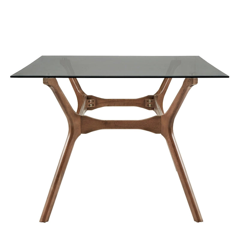 Table à manger rectangulaire en noyer foncé de style Mid-Century