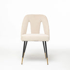 Chaises de salle à manger modernes rembourrées avec clous décoratifs et pieds en métal