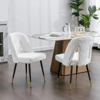 Chaises de salle à manger modernes rembourrées avec clous décoratifs et pieds en métal