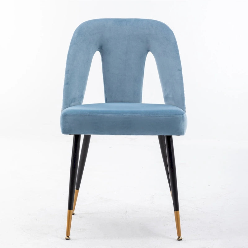 Chaises de salle à manger modernes rembourrées avec clous décoratifs et pieds en métal
