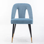 Chaises de salle à manger modernes rembourrées avec clous décoratifs et pieds en métal