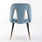 Chaises de salle à manger modernes rembourrées avec clous décoratifs et pieds en métal