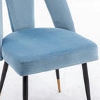 Chaises de salle à manger modernes rembourrées avec clous décoratifs et pieds en métal