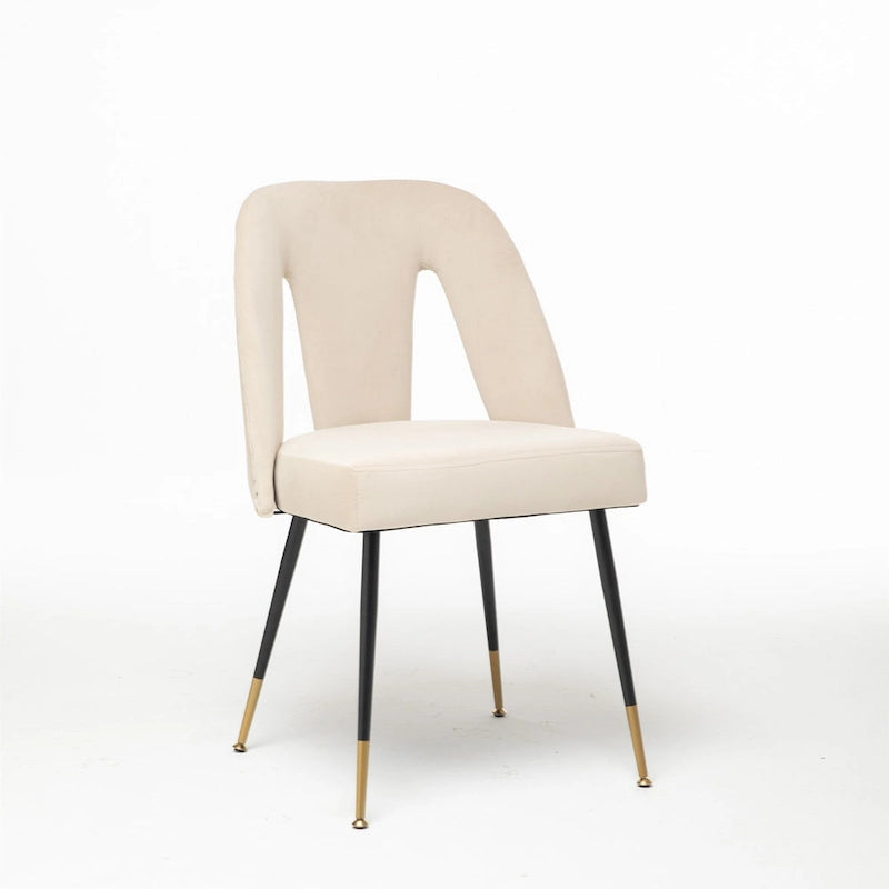 Chaises de salle à manger modernes rembourrées avec clous décoratifs et pieds en métal