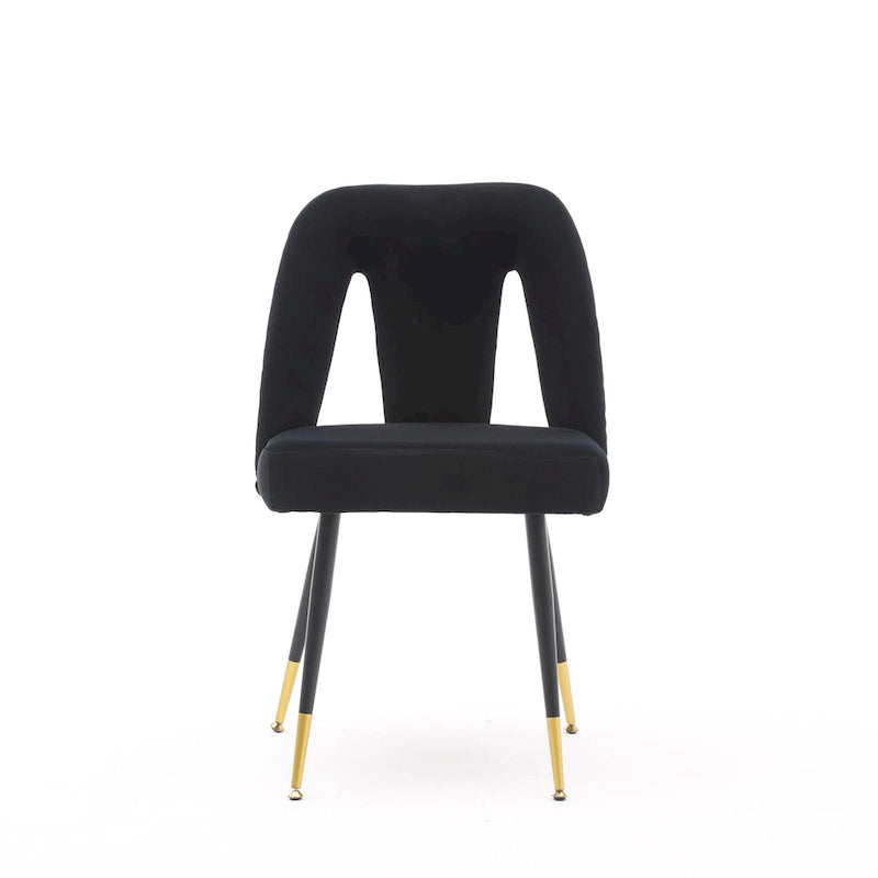 Chaises de salle à manger modernes rembourrées avec clous décoratifs et pieds en métal