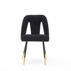 Chaises de salle à manger modernes rembourrées avec clous décoratifs et pieds en métal