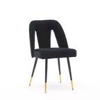 Chaises de salle à manger modernes rembourrées avec clous décoratifs et pieds en métal