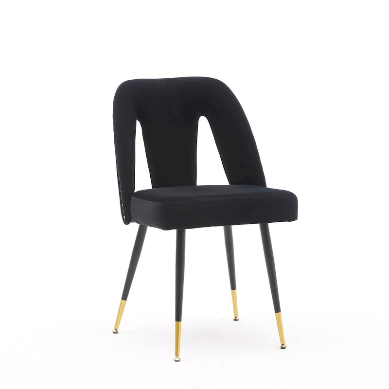 Chaises de salle à manger modernes rembourrées avec clous décoratifs et pieds en métal