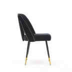 Chaises de salle à manger modernes rembourrées avec clous décoratifs et pieds en métal