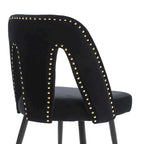 Chaises de salle à manger modernes rembourrées avec clous décoratifs et pieds en métal