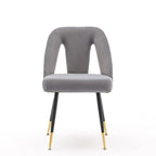 Chaises de salle à manger modernes rembourrées avec clous décoratifs et pieds en métal