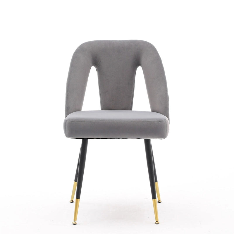 Chaises de salle à manger modernes rembourrées avec clous décoratifs et pieds en métal