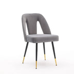 Chaises de salle à manger modernes rembourrées avec clous décoratifs et pieds en métal