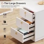 Bureau d'ordinateur moderne blanc de 55 pouces avec tiroirs