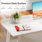 Bureau d'ordinateur moderne blanc de 55 pouces avec tiroirs