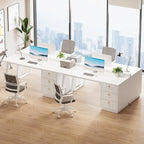 Bureau d'ordinateur moderne blanc de 55 pouces avec tiroirs
