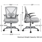 Chaise de bureau en maille avec accoudoirs relevables
